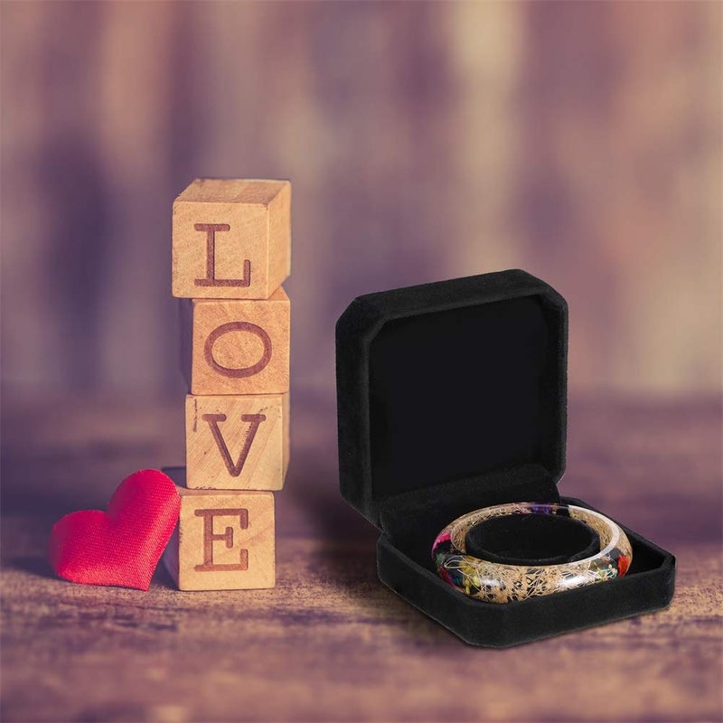 2FY2SW Joy.Box 2 Pack Square Black Velvet Bracelet Gift Box Jewelry Display (2pc Bracelet Bangle Box) - Image 4